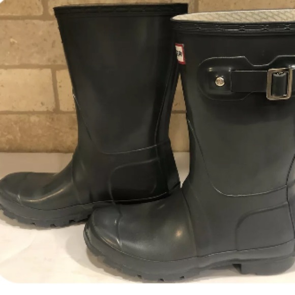 Hunter Gray Short Glossy Rain boots - Picture 4 of 4